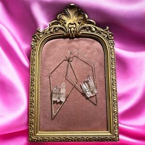 Gold Diamond Drop Quartz Earrings